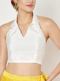 Silk Blend Stretchable Halter Readymade blouse