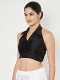 Silk Blend Stretchable Halter Readymade blouse