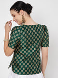 Silk Blend Block Printed Readymade blouse