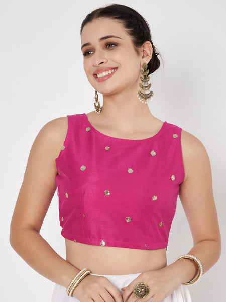 Net Sequins Embroidered Readymade blouse