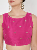 Net Sequins Embroidered Readymade blouse