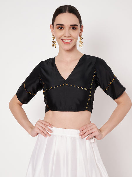 Silk Blend Zari Embroidered Readymade blouse