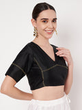 Silk Blend Zari Embroidered Readymade blouse