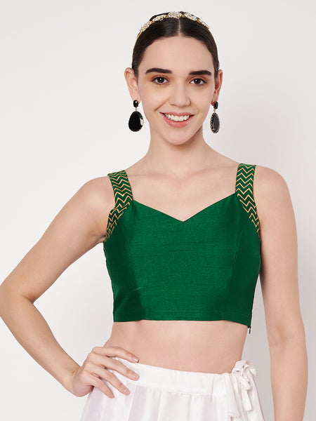 Chroma Printed Sweetheart Neck Readymade Blouse