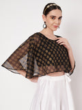 Georgette Block Printed Readymade Cape Blouse