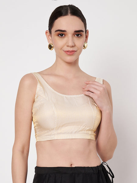 Chanderi Zari Stripe Readymade Blouse
