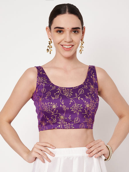 Chroma Floral Block Printed Readymade blouse