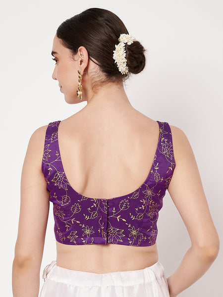 Chroma Floral Block Printed Readymade blouse