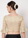 Cotton Tissue Striped Readymade Blouse