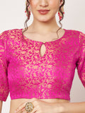 Brocade Short Sleeves Readymade Blouse