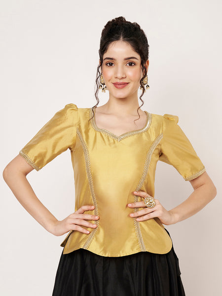 Silk Blend Embellished Readymade Blouse