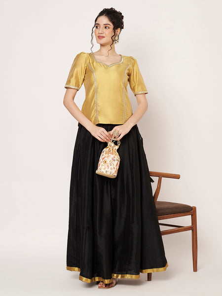 Silk Blend Embellished Readymade Blouse