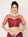 Net Gota Embroidered Readymade Blouse