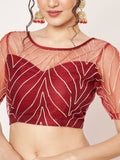 Net Gota Embroidered Readymade Blouse
