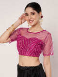 Net Gota Embroidered Readymade Blouse