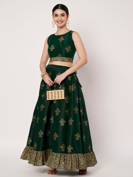 Dupion Block Printed Back-tie Readymade Blouse