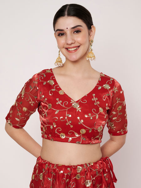 Organza Embroidered Readymade Blouse