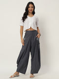 Cotton Printed Side Cowl Trouser