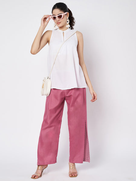 Cotton Side Print Trouser