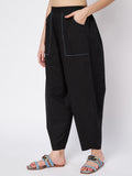 Cotton Solid Pocket Loose Fit Trousers