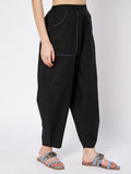 Cotton Solid Pocket Loose Fit Trousers