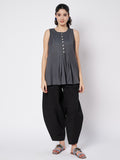 Cotton Solid Pocket Loose Fit Trousers