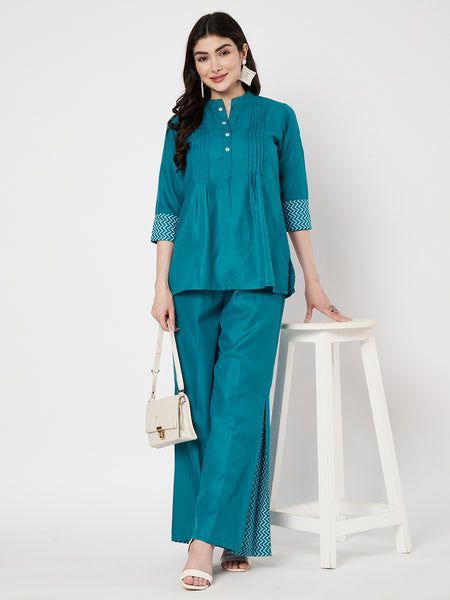 Cotton Chevron Side Print Trouser