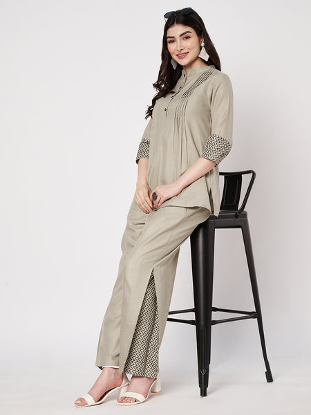 Cotton Chevron Side Print Trouser