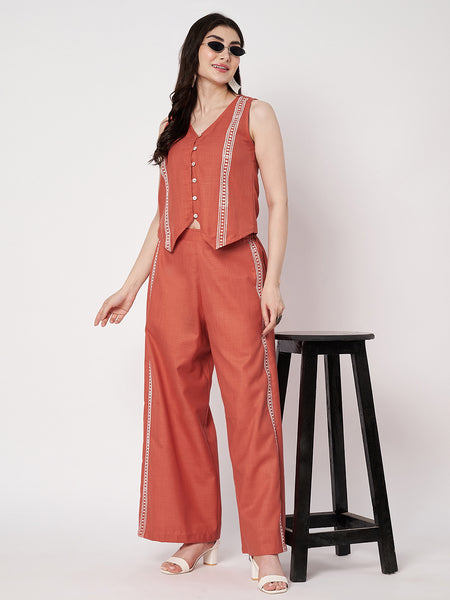 Cotton Side Print Trouser