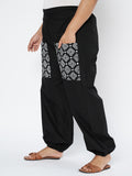 Plus Size Cotton Block Printed Pocket Trouser