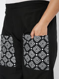 Plus Size Cotton Block Printed Pocket Trouser