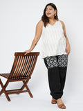 Plus Size Cotton Block Printed Pocket Trouser