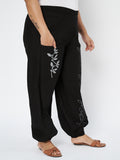 Plus Size Cotton Block Printed Pocket Trouser