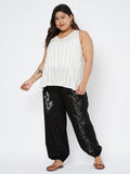 Plus Size Cotton Block Printed Pocket Trouser