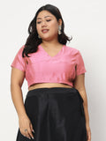 Plus Size Silk Blend Stretchable Blouse