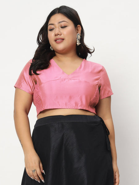 Plus Size Silk Blend Stretchable Blouse