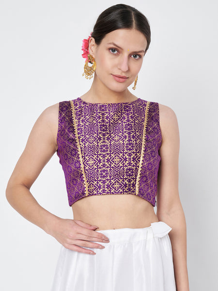 Dupion Hand Block Printed Readymade blouse