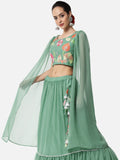 Georgette Floral Embroidered Long Sleeves  Readymade blouse