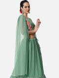 Georgette Floral Embroidered Long Sleeves  Readymade blouse