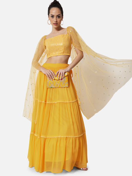 Georgette Linear Sequin Embroidered Long Sleeves Readymade blouse