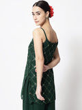Georgette Sequin Embroidered Spaghetti Kurti