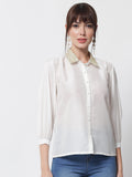 Chroma Sequins Embroidered Collar Shirt