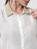 Chroma Sequins Embroidered Collar Shirt