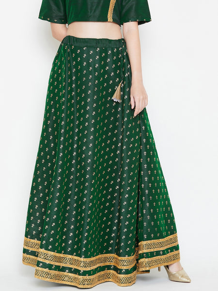 Dupion Block Printed Bias Skirt