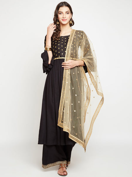 Net Sequins Embellished Dupatta