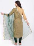 Net Foil Embroidered Scallop Dupatta