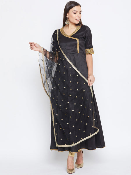 Net Sequin Embellished Dupatta