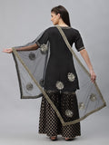 Net Mirrorwork Embellished Dupatta