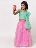 Net Sequins Embroidered Lehenga Set with Dupatta