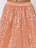 Net Sequins Embroidered Cape Lehenga Set